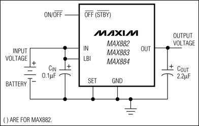 MAX882，MAX883，MAX884：典型工作電路