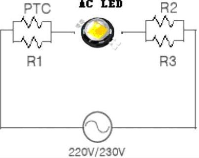 圖6 AC LED的典型應(yīng)用電原理圖