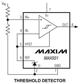 MAX931，MAX932，MAX933，MAX934：典型工作電路