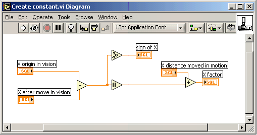  用于關(guān)聯(lián)視覺單元和運(yùn)動控制單元的LabVIEW 代碼