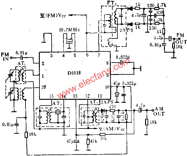 D1018調頻/調幅中頻放大電路的應用  www.asorrir.com