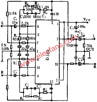 D1452雙聲道音頻前置放大電路的應用  www.asorrir.com