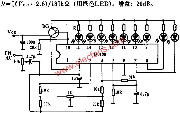D1409利用基準電壓的電平顯示驅動電路  www.asorrir.com