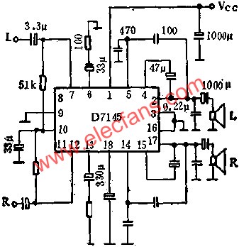 D7145雙通道音頻功率放大電路的應用  www.asorrir.com