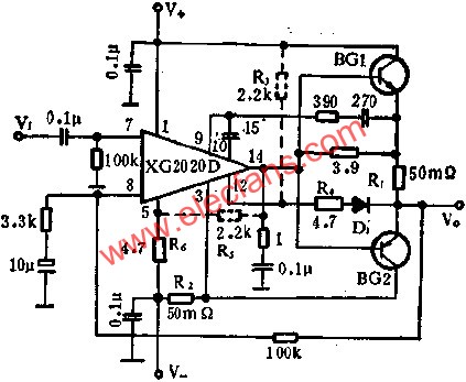 XG2020D音頻功率放大驅動器的應用  www.asorrir.com