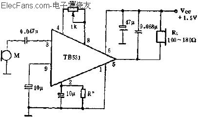TB531單端輸入,單端輸出的應(yīng)用電路  www.asorrir.com
