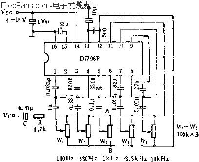 D7796P裝置五頻段圖示均衡電路應用  www.asorrir.com