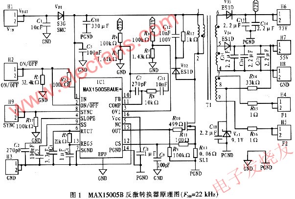 MAX15005B配置為反激架構 www.asorrir.com