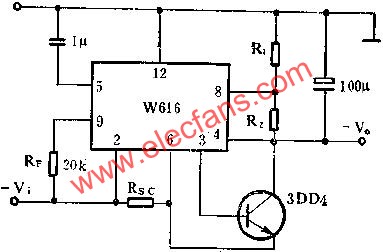 W616負電壓輸出應用線路圖  www.asorrir.com