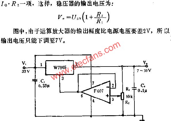 7~30V可調輸出電壓應用線路圖  www.asorrir.com
