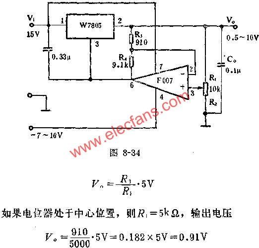 0.5~10V可調電壓應用線路圖  www.asorrir.com