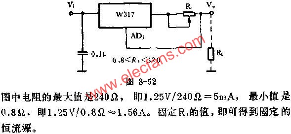 用W317組成的恒流源應用線路圖  www.asorrir.com