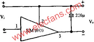 SM9000系列集成穩壓模塊的典型應該線路圖  www.asorrir.com