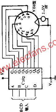 C302八段字形譯碼器驅動10V熒光數碼管線路圖  www.asorrir.com