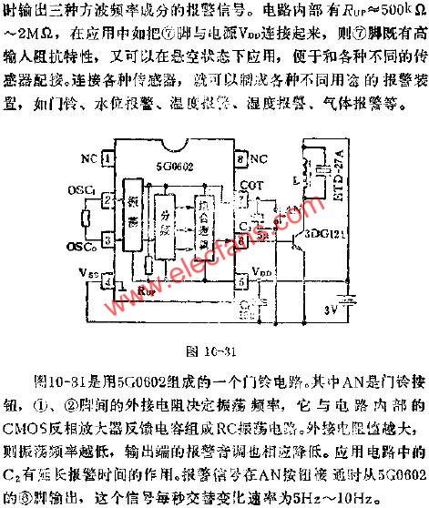 5G0602報警集成電路的應用  www.asorrir.com