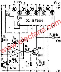 省電閃光點圖指示器的應用電路圖  www.asorrir.com