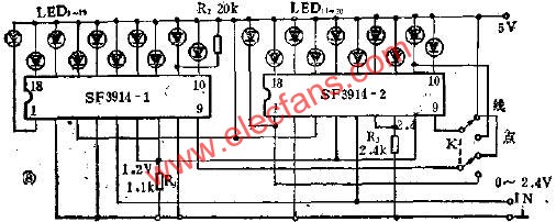 20位LED指示器的應用電路圖  www.asorrir.com