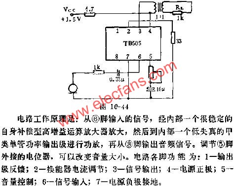 TB505助聽器電路的應用電路圖  www.asorrir.com