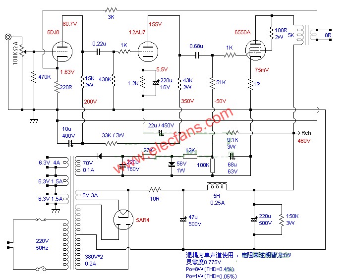 6550膽機(jī)電路圖(二) www.asorrir.com