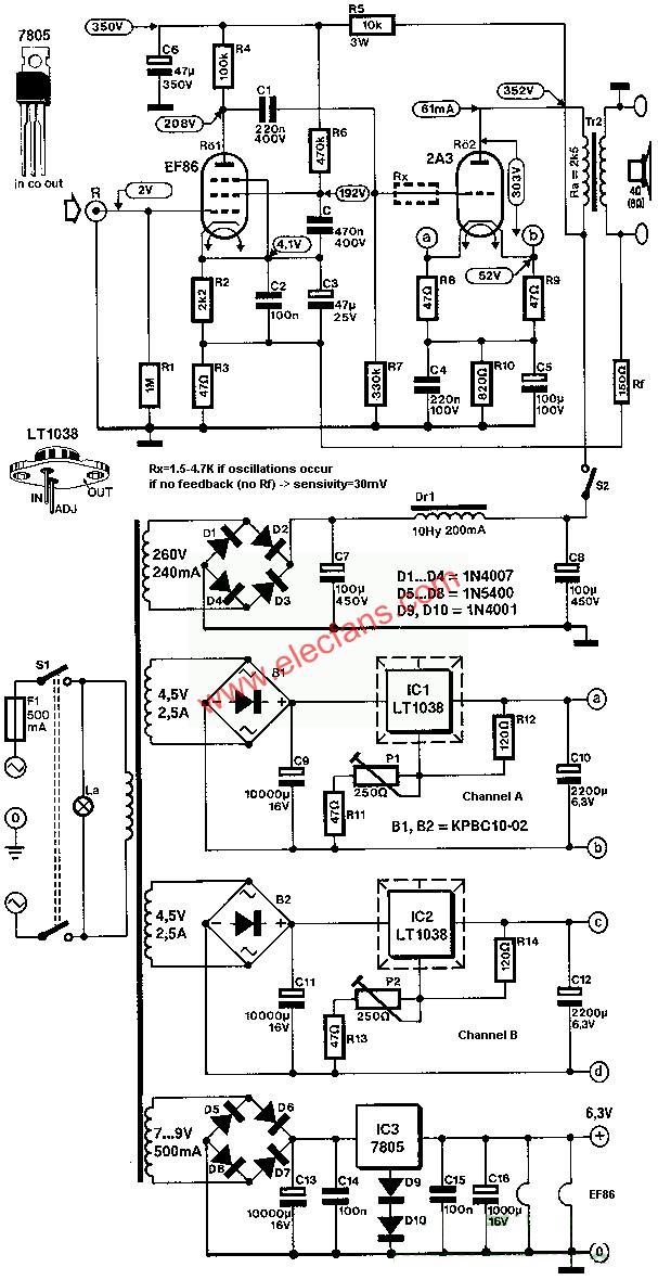 2A3膽機電路圖(一) www.asorrir.com