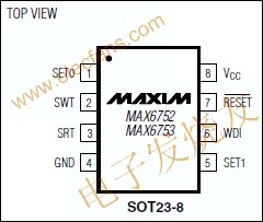 MAX6752微處理器(μP)監控電路引腳圖 www.asorrir.com