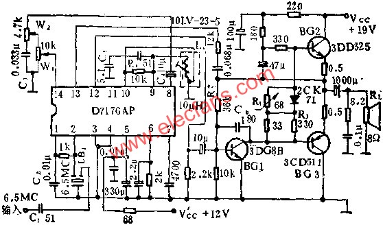 D7176AP伴音電路的應用電路圖  www.asorrir.com