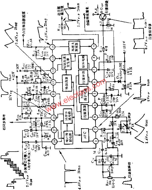 DG5435行場掃描電路的應用電路圖  www.asorrir.com
