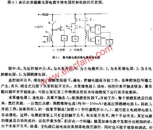 激光器電源的繼電器控制電路  www.asorrir.com