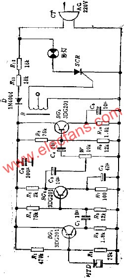 聲控式音樂(lè)彩燈電路  www.asorrir.com