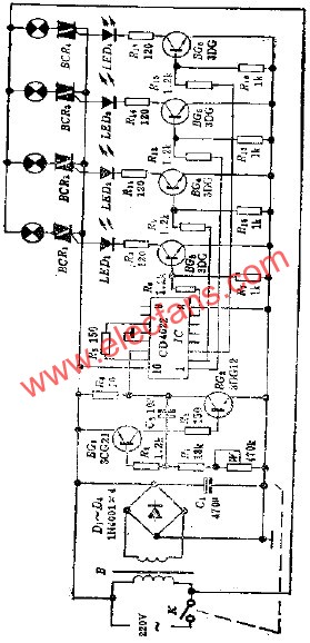 循環彩燈控制電路  www.asorrir.com