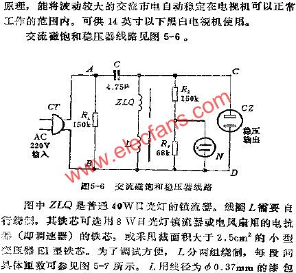 交流磁飽和穩(wěn)壓器電路  www.asorrir.com