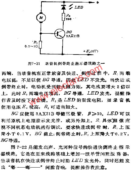 錄音機快倒快進終止指示器電路之一  www.asorrir.com