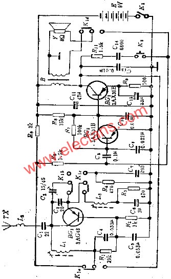玩具無(wú)線對(duì)講機(jī)電路  www.asorrir.com
