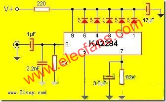 KA2284 LED電平指示電路圖  www.asorrir.com