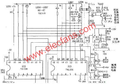 74L194構成的八級觸摸音量控制器  www.asorrir.com