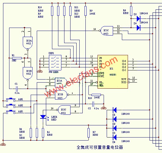 全集成電路制成的可預置的電子電位器  www.asorrir.com