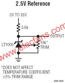 LT1009典型應用電路圖  www.asorrir.com