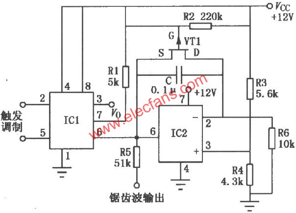 LM555組成的寬動態脈寬調制器  www.asorrir.com