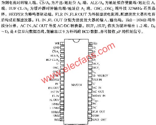 MAX134的引腳排列圖  www.asorrir.com