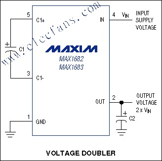 MAX1682, MAX1683 單片電壓倍增器 www.asorrir.com