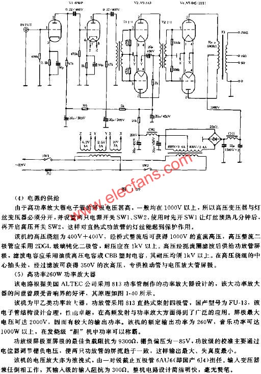 高功率電子管功率放大器電路原理圖  www.asorrir.com