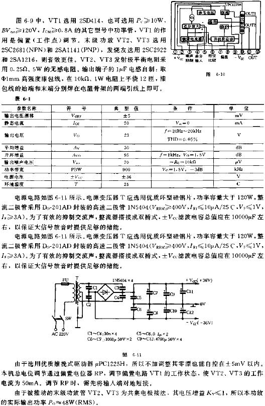 簡潔的50W優質功放電路圖