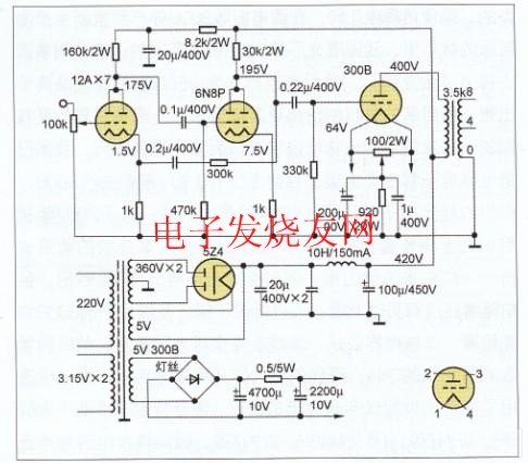 300B單端A類合并式功放電路圖 www.asorrir.com