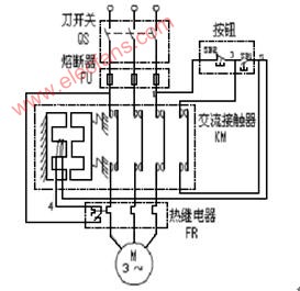 全壓起動控制線路結構圖 文章來源http://www.asorrir.com