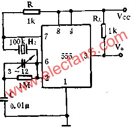 時基集成電路組成穩定的石英晶體振蕩器電路圖  www.asorrir.com