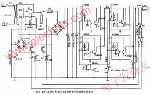  基于LT3080和TL431組合的教學用穩壓電源系統 www.asorrir.com