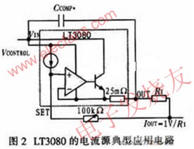 LT3080低功耗集成穩壓電路的電流源典型應用電路 www.asorrir.com