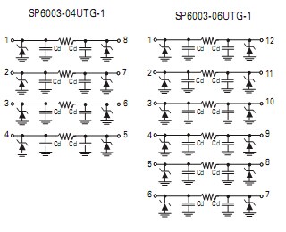 SP6003瞬態抑制二極管陣列