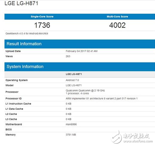 LG G6 跑分數據曝光：驍龍820+4GB內存+Android 7.0