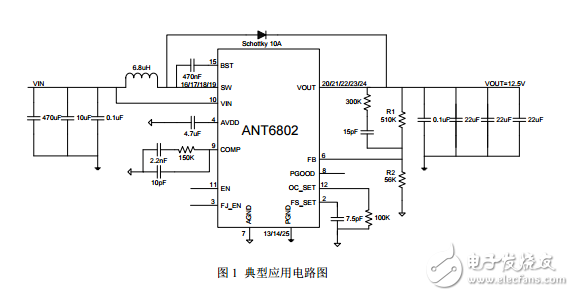ANT6802輸出可調，最大18V*4A同步升壓IC
